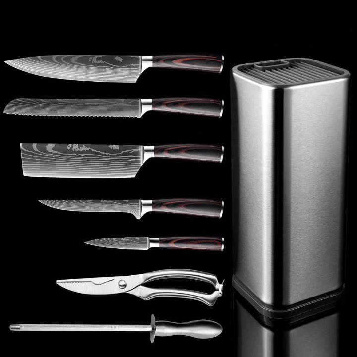 Premium VG10 Damascus Steel Japanese Chef Kitchen Knife Set – The