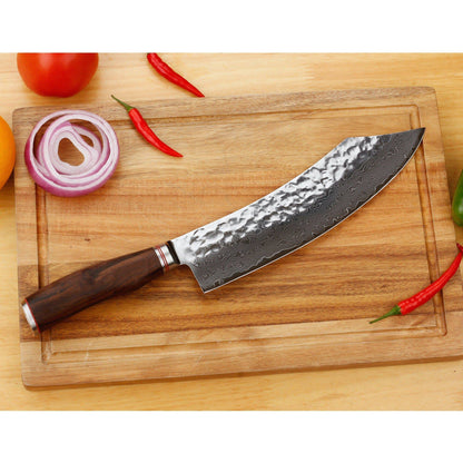 Tokosu VG10 Damascus Steel Japanese Hammered Damascus Steel Ebony Wood Handled Chef Knife