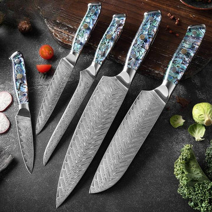 Densetsu VG10 Damascus Steel Japanese Chef Kitchen Knife Set – The Chop Stop