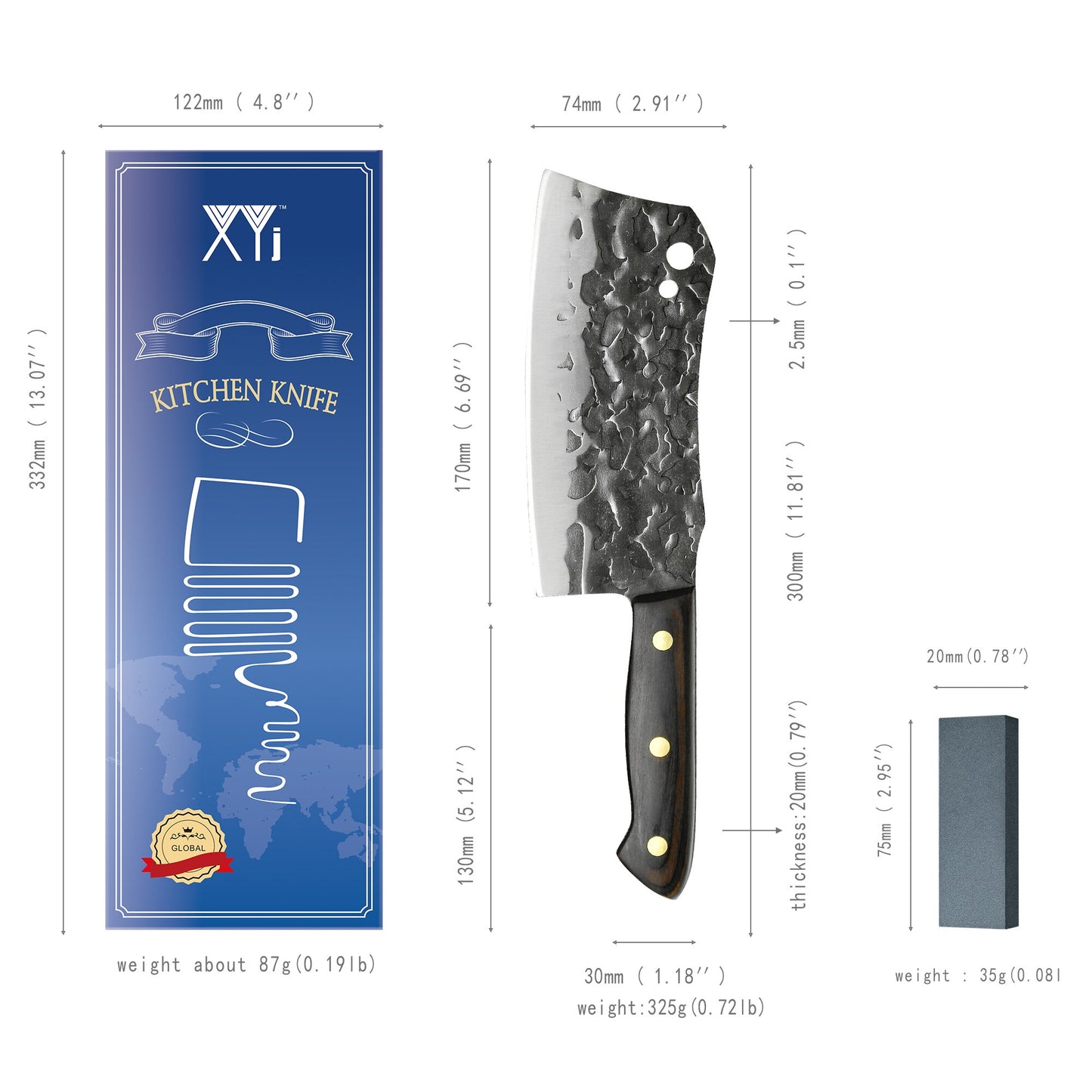 Don't Mess With Texas BBQ Chopping Butcher Knife Set