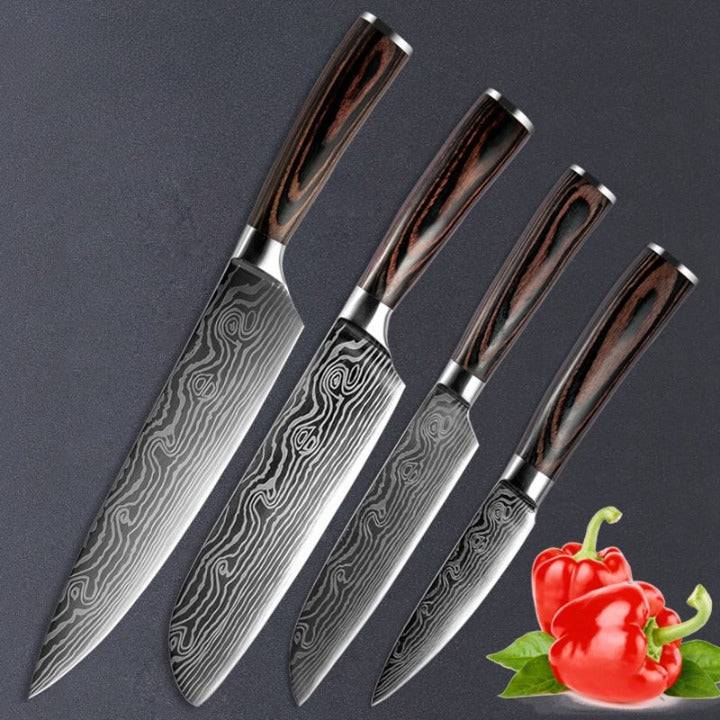 Migoto Damascus Steel Style Japanese Chef Kitchen Knife Set