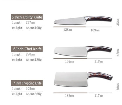 The Chop Stop German Steel Chef Knife Set
