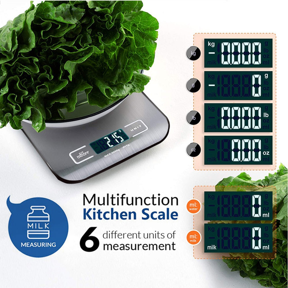 Kitchenware Platform Scale 1/10KG Digital Kitchen Scale Measure Volume Fluid