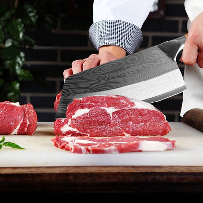 Chop Stop Chef Cleaver Knife Stainless Steel Razor Sharp