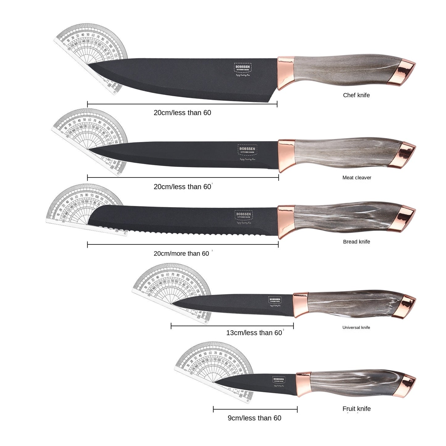 Tsuyo 7 Piece Stainless Steel Kitchen Pro Chef Knife Set