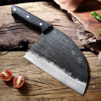 Chop Stop Hand Forged High Carbon Clad Steel Kitchen Knife Cleaver