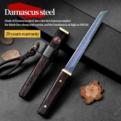 The LuxeCut Damascus Grain Steel Knife Set